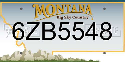 6ZB5548 Montana License Plate