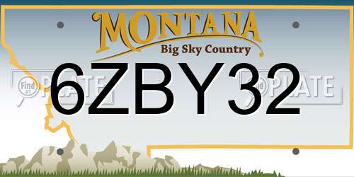 6ZBY32 Montana License Plate