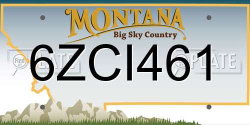 6ZCI461 Montana License Plate