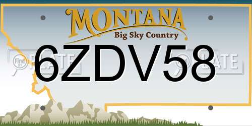 6ZDV58 Montana License Plate