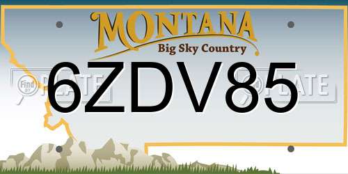 6ZDV85 Montana License Plate