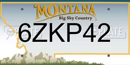 6ZKP42 Montana License Plate