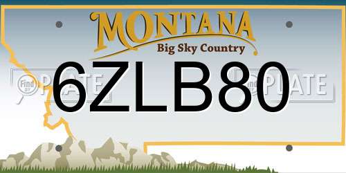 6ZLB80 Montana License Plate
