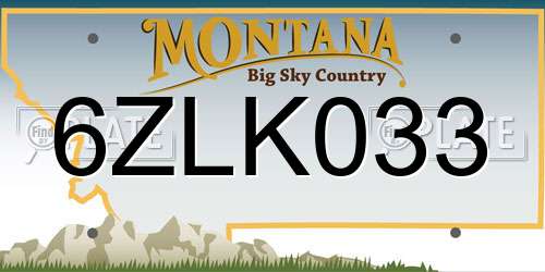 6ZLK033 Montana License Plate