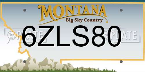 6ZLS80 Montana License Plate