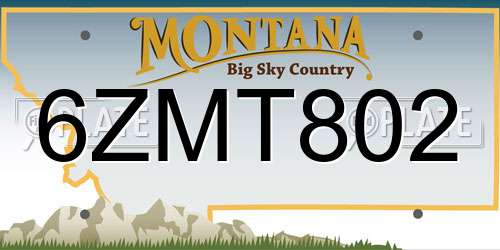 6ZMT802 Montana License Plate