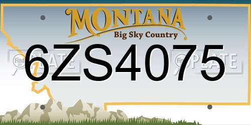 6ZS4075 Montana License Plate
