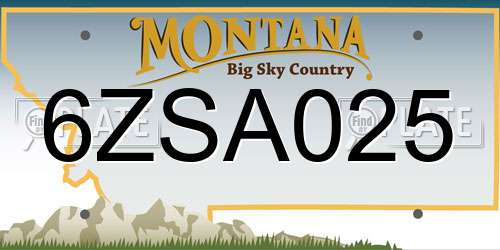 6ZSA025 Montana License Plate