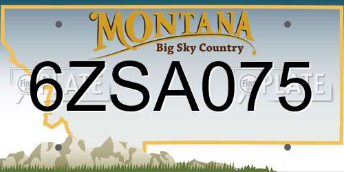 6ZSA075 Montana License Plate