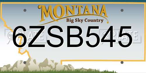 6ZSB545 Montana License Plate