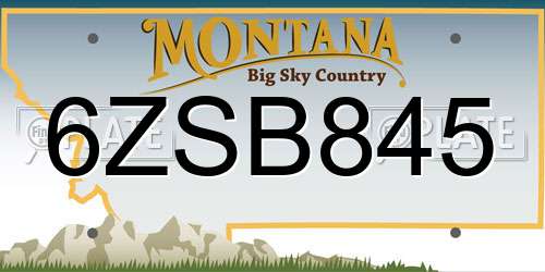 6ZSB845 Montana License Plate