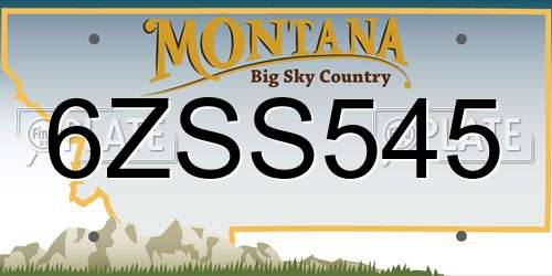 6ZSS545 Montana License Plate
