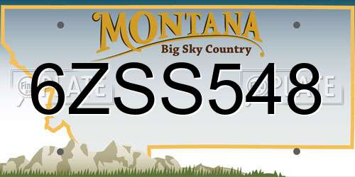 6ZSS548 Montana License Plate