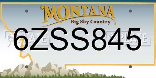 6ZSS845 Montana License Plate