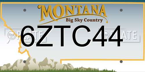 6ZTC44 Montana License Plate