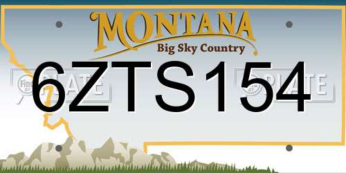 6ZTS154 Montana License Plate