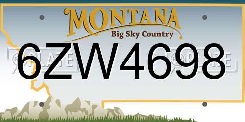 6ZW4698 Montana License Plate