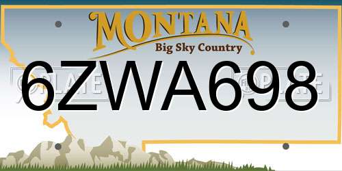 6ZWA698 Montana License Plate