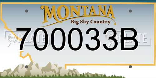 700033B Montana License Plate