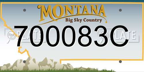 700083C Montana License Plate
