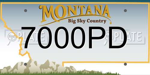 7000PD Montana License Plate
