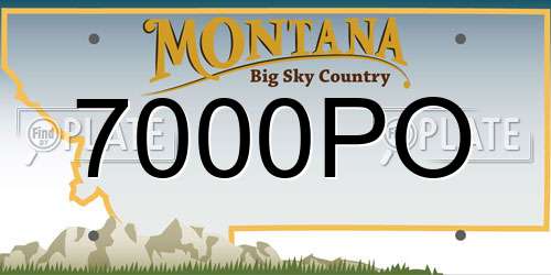 7000PO Montana License Plate