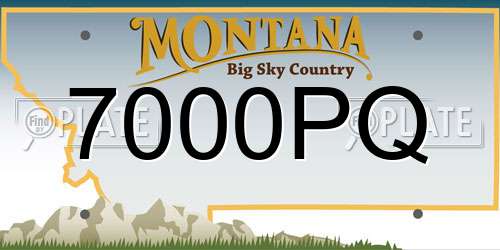 7000PQ Montana License Plate