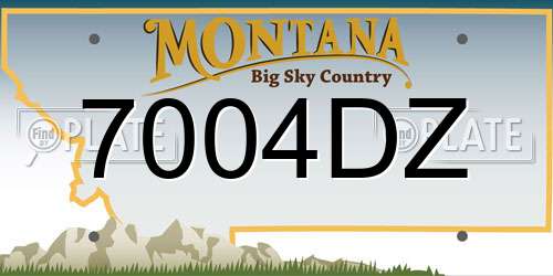 7004DZ Montana License Plate