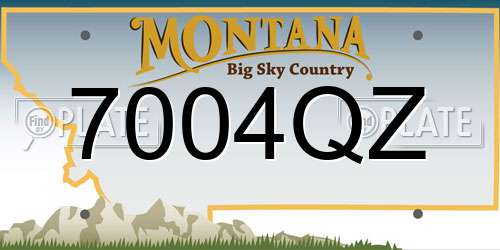 7004QZ Montana License Plate