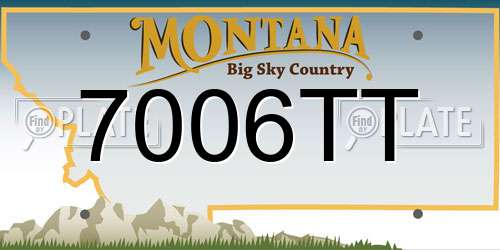 7006TT Montana License Plate
