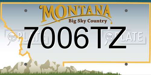 7006TZ Montana License Plate