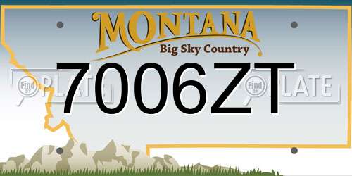 7006ZT Montana License Plate
