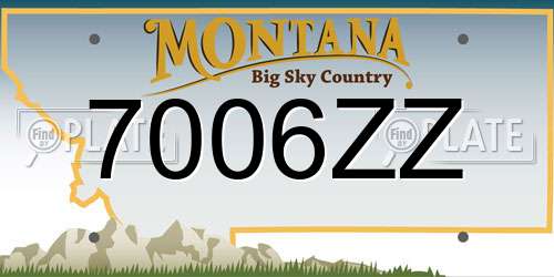 7006ZZ Montana License Plate