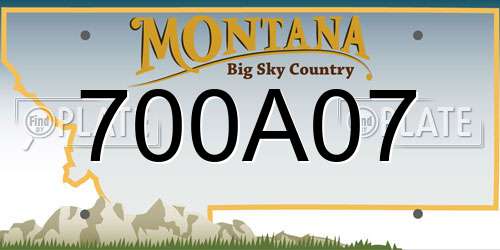 700A07 Montana License Plate