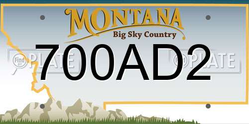 700AD2 Montana License Plate