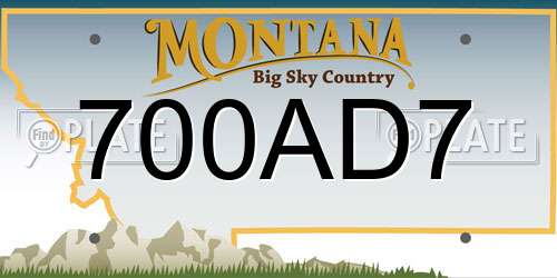 700AD7 Montana License Plate