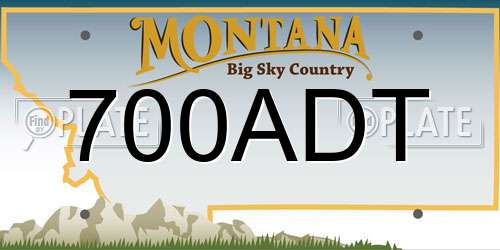 700ADT Montana License Plate