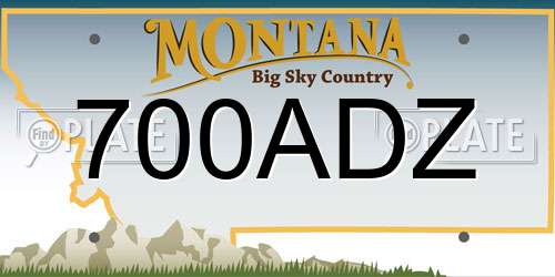 700ADZ Montana License Plate
