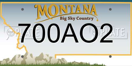 700AO2 Montana License Plate