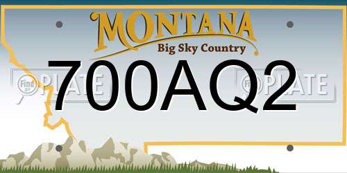 700AQ2 Montana License Plate
