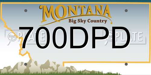 700DPD Montana License Plate