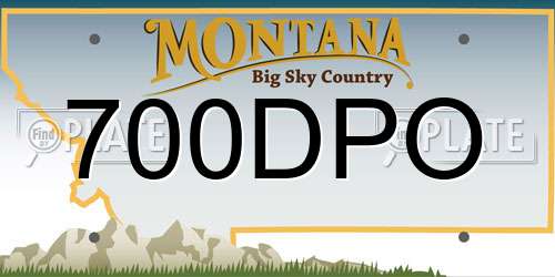 700DPO Montana License Plate