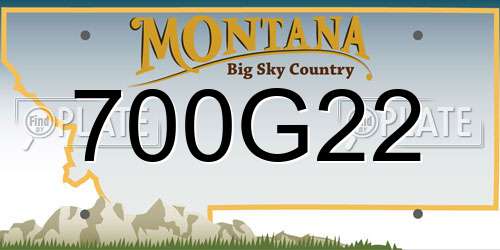 700G22 Montana License Plate