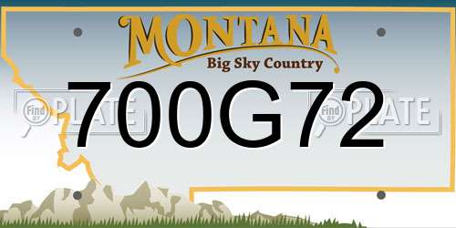 700G72 Montana License Plate