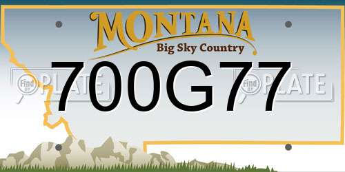 700G77 Montana License Plate