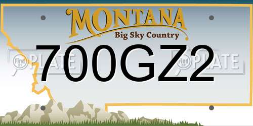 700GZ2 Montana License Plate
