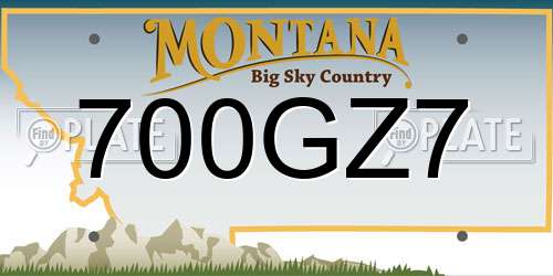 700GZ7 Montana License Plate