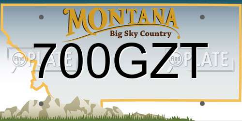 700GZT Montana License Plate
