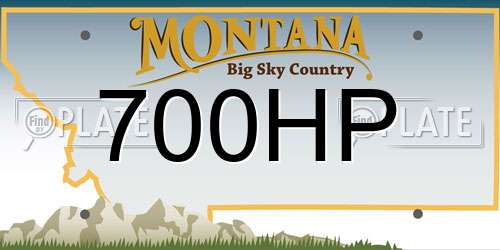 700HP Montana License Plate