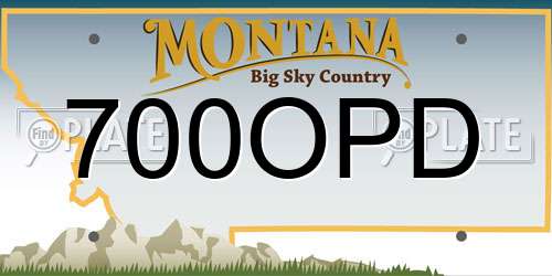 700OPD Montana License Plate